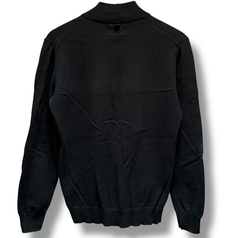 Men's Small 1/4 Zip Black Five Four LA Medium Weight Knit Pullover - Picture 4 of 7